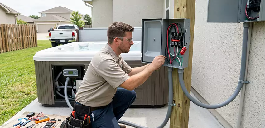 Outdoor Hot Tub Electrical Installation in Holly Springs