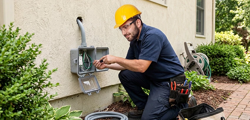 Outdoor Outlet Installation on Vinyl Siding in Holly Springs